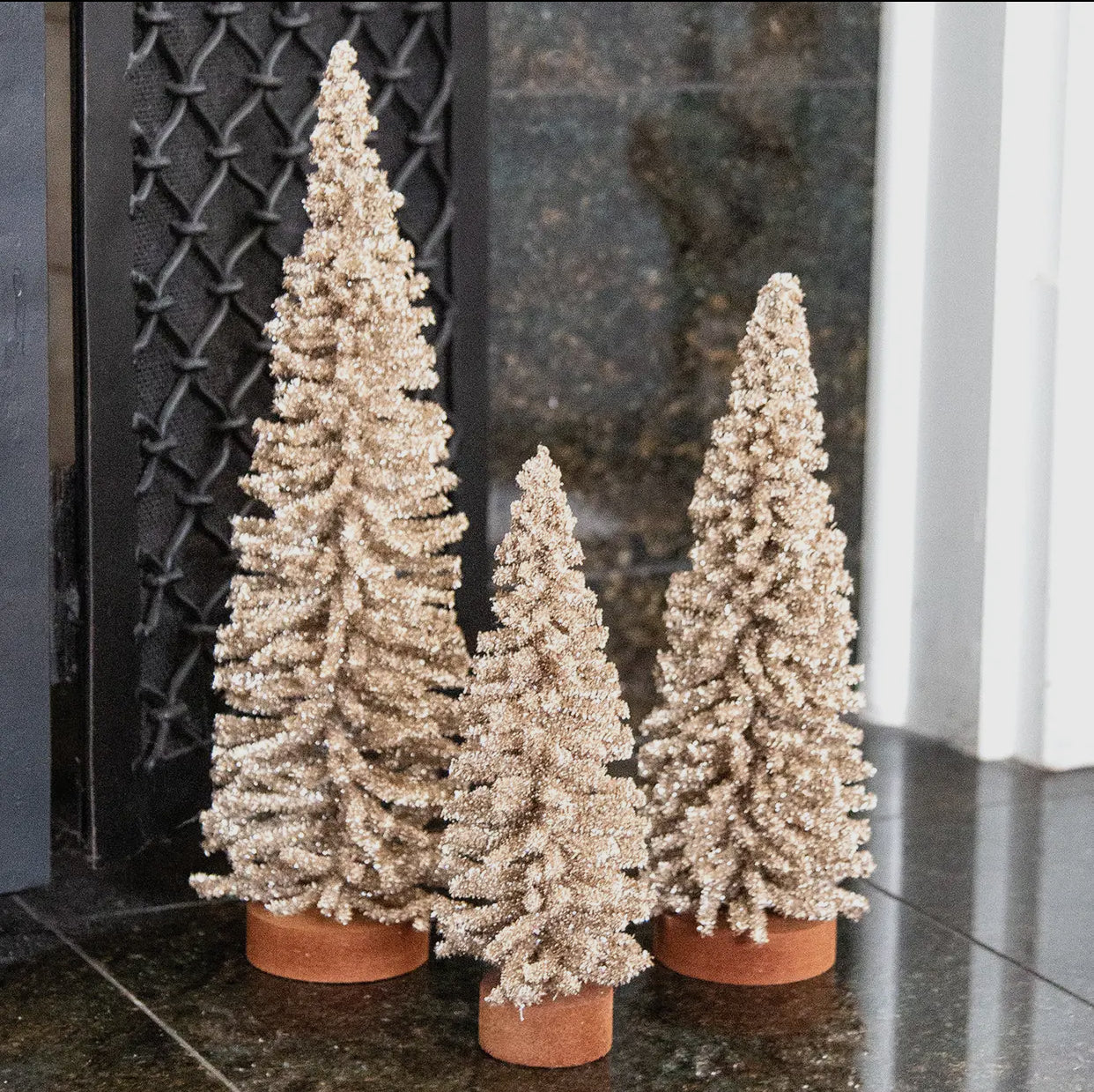 Champagne Glitter Tree- 13”H