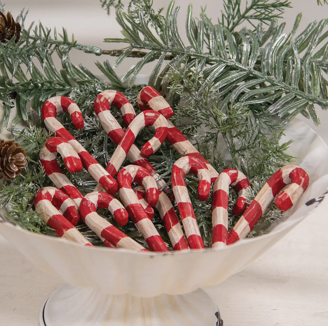 Resin Carved Candy Canes- 3”H