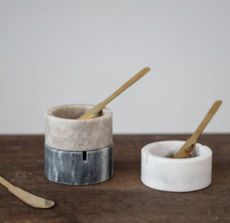 DF5008A  Round marble bowl with steel knife