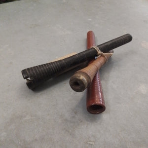 DF7437    Found Reclaimed wood and metal bobbins SET OF 3 DF7437