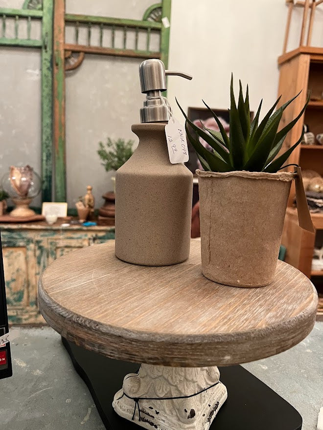 KNK047 Ceramic Sandy Texture Soap Dispenser
