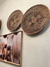 KNK076   rattan boho  wall decor circles