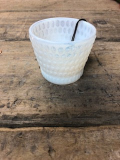 DF3817 Glass Votive Holder White Opalescent Finish