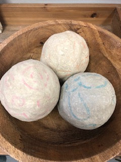 DF 2336  Round Hand-painted Paper Mache Orbs, set of 3
