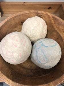 DF 2336  Round Hand-painted Paper Mache Orbs, set of 3