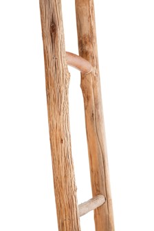DA4989  18"L x 72-1/2"H Decorative Wood Ladder, White Dipped