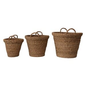DF3192L (LARGE) Hand-Woven Seagrass Baskets with Handles,