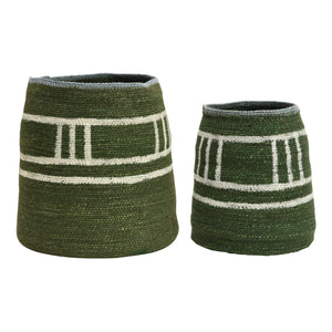 DF3643  Green Woven Basket set  (49.00)