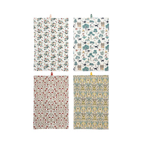 DF5592A    Cotton Printed Tea Towels with Pattern, 4 Styles