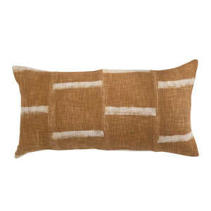 DF5840   28" x 14" Cotton Printed Pieced Lumbar Pillow DF5840