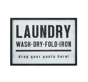 DF1298   Laundry Wood Framed Wall Decor