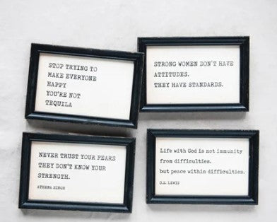 DF4452A  Wood Framed Wall Decor with Saying, 4 Styles