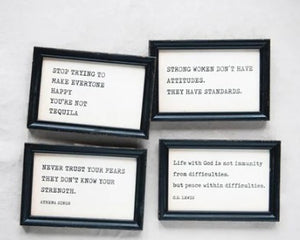 DF4452A  Wood Framed Wall Decor with Saying, 4 Styles