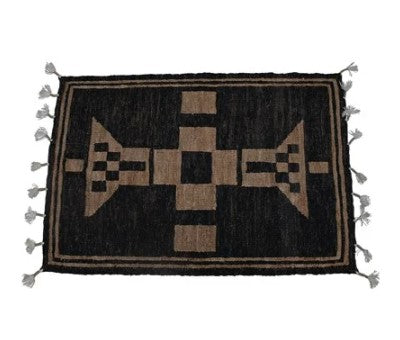 DF5070  Jute and Wool Soumak Rug with Tassels