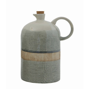 DF1466  Ceramic Jug w/ Cork Stopper, Reactive Glaze DF1466