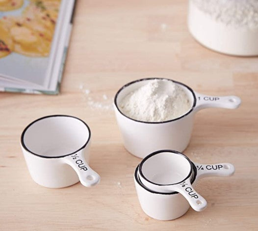 DF0273  Measuring Cups White Stoneware
