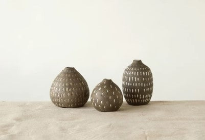 DA7734  Terra Cotta Hand-painted Vase Set of 3