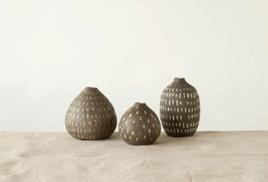 DA7734  Terra Cotta Hand-painted Vase Set of 3